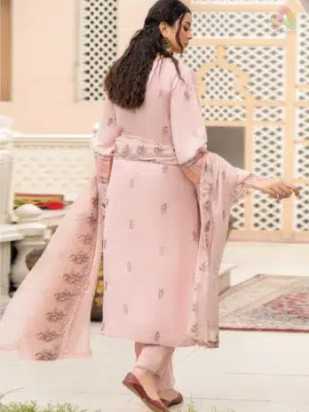 Back design of Ilana by Panache Vol 2 D-07, showcasing embroidered Karandi fabric artistry from the premium Puri Fabrics New Collection