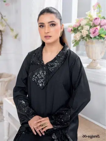 Pahali by Riaz Arts D-06 close-up detailing Dhanak Zari Wool Shirt embroidery and rich Velvet Cutwork Shawl craftsmanship for elegant seasonal wear.