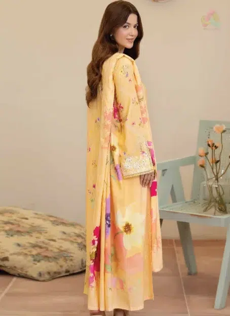 Back design of Tazeen by Johra JW-176 outfit, highlighting the premium Staple Slub fabric and Johra’s elegant detailing from the Johra Collection