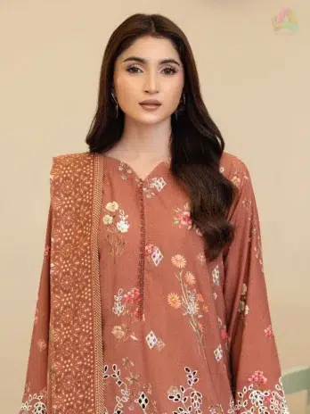 Close-up of embroidery and fabric detailing on Tazeen by Johra JW-178 shirt, part of Johra Collection 2025 and Johra clothing line.