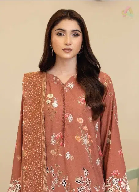 Close-up of embroidery and fabric detailing on Tazeen by Johra JW-178 shirt, part of Johra Collection 2025 and Johra clothing line.