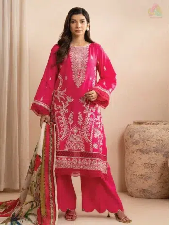 Zellbury by Al-Rahim Textile D-02 front view featuring embroidered dobby lawn shirt with digital tissue silk dupatta from Zellbury Lawn Collection.