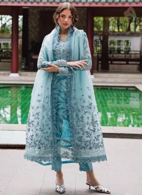 Full outfit of Ballerina by Nureh NU2-183 chiffon 4-piece suit styled with shirt, dupatta, trouser, and inner, perfect for weddings and festive events.