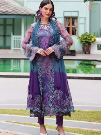 Full View of Ballerina by Nureh NU2-185 – Complete 4-Piece Embroidered Organza Suit from Nureh clothing New Arrivals 2025.