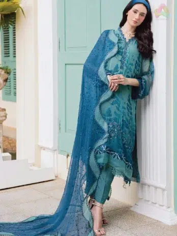 Full View: Ballerina by Nureh NU2-186 full outfit showcasing complete 4-piece chiffon set from Nureh New Collection 2025.