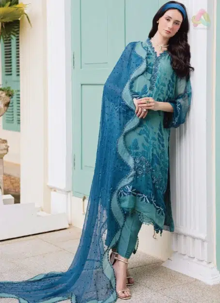 Full View: Ballerina by Nureh NU2-186 full outfit showcasing complete 4-piece chiffon set from Nureh New Collection 2025.