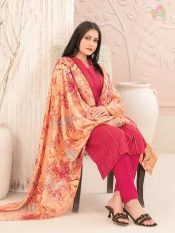 Close View: Nazaaha By Tawakkal D-5012 Leather Peach close-up showing fine texture and embroidery from Tawakkal New Collection.