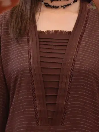 Rang E Mehfil By Mahay Vol 2 D-02 close-up showing detailed embroidery and premium Peach fabric finish from Mahay Winter Collection.