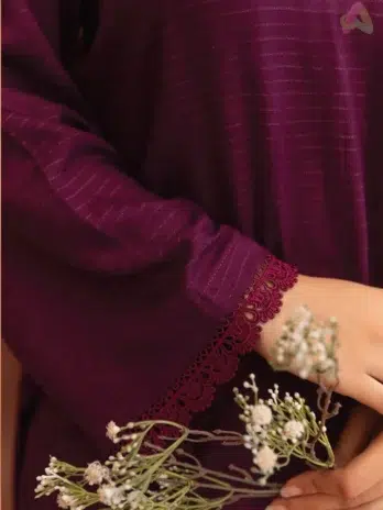 Rang E Mehfil By Mahay Vol 2 D-04 close-up showing fine fabric texture and jacquard shawl craftsmanship.