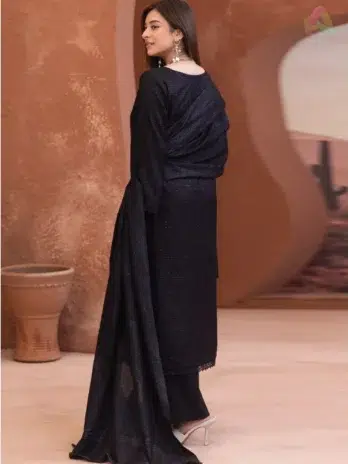 Rang E Mehfil By Mahay Vol 2 D-05 back view highlighting refined shirt design, smooth stitching, and soft peach fabric.