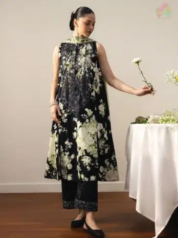 Front Image: Coco by Zara Shahjahan HARU-1B digital printed lawn shirt front