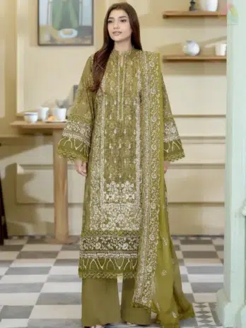 Front Image: Lala Zar by Johra JS-505 embroidered and printed lawn front design
