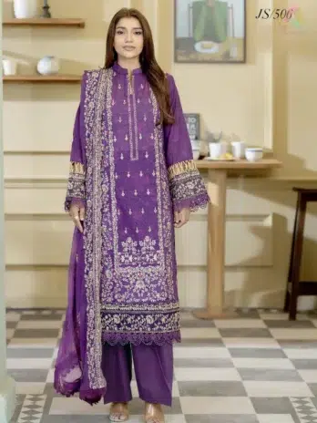 Home 2 Front Image: Lala Zar by Johra JS-506 embroidered printed lawn front