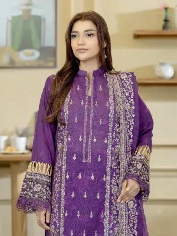 Close-Up Image: Close view embroidery on lawn – Lala Zar by Johra JS-506