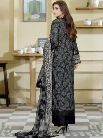 Back View: Lala Zar by Johra JS-507 printed lawn back fabric for 3-piece suit.