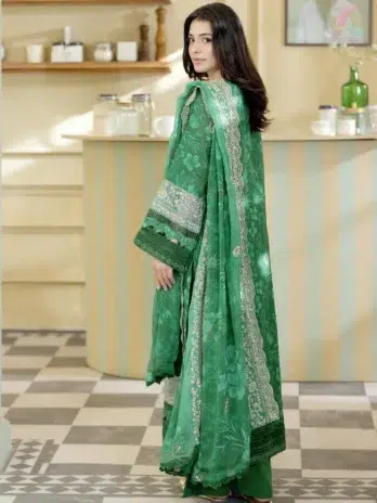 Back Image: Johra JS-508 lawn suit back with coordinated pattern style