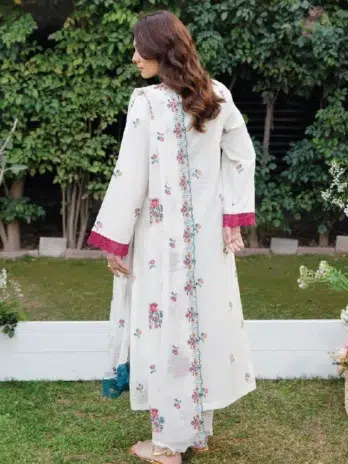 Back Image: Whiscal by Celts D-03 plain lawn back with embroidered sleeves