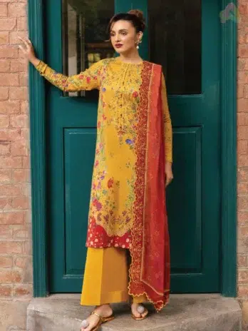 Front Image: Rang Pasand by Gulljee A-01 printed lawn front with embroidered neckline