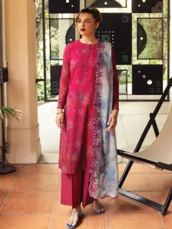 Front Image: Rang Pasand by Gulljee A-02 printed lawn front with embroidered neckline
