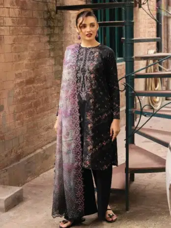Front Image: Rang Pasand by Gulljee A-03 printed lawn front with embroidery