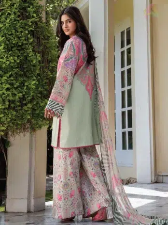 Back view of C-Print by Charizma CP6-20 showcasing coordinated printed lawn fabric and elegant design from Charizma summer collection.
