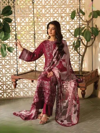 Full Image: Full Ghazal Lawn by Ramsha G-701 outfit with chiffon dupatta